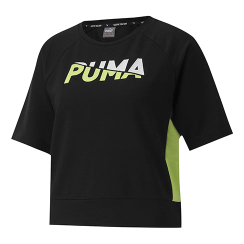 (WMNS) PUMA Morden Sports Short Sleeve Black 585291-01