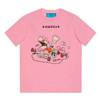 (WMNS) Gucci x Disney Crossover Donald Duck Printing Cartoon Short Sleeve Pink 580762-XJDBH-5358
