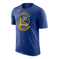 Men's Nike Alphabet Printing Casual Sports Round Neck Short Sleeve Golden State Warriors Curry 30 Blue T-Shirt CV8520-403