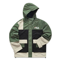 FILA FUSION Loose Contrasting Colors Woven Hooded Jacket Colorblock T11M043708A-KK