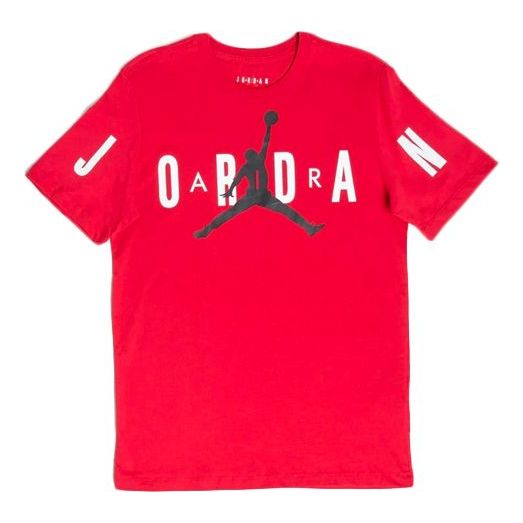 Air Jordan Mj DNA Stretched Logo Printing Short Sleeve Red CZ1880-687