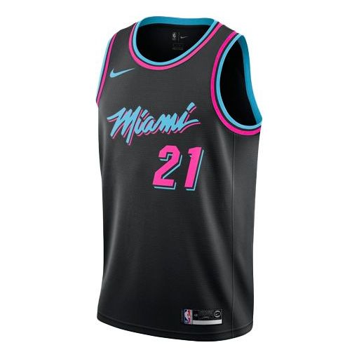 Nike NBA Casual Sports Training Basketball Vest SW Fan Edition 18-19 Season Miami Heat 21 Black AJ4622-011