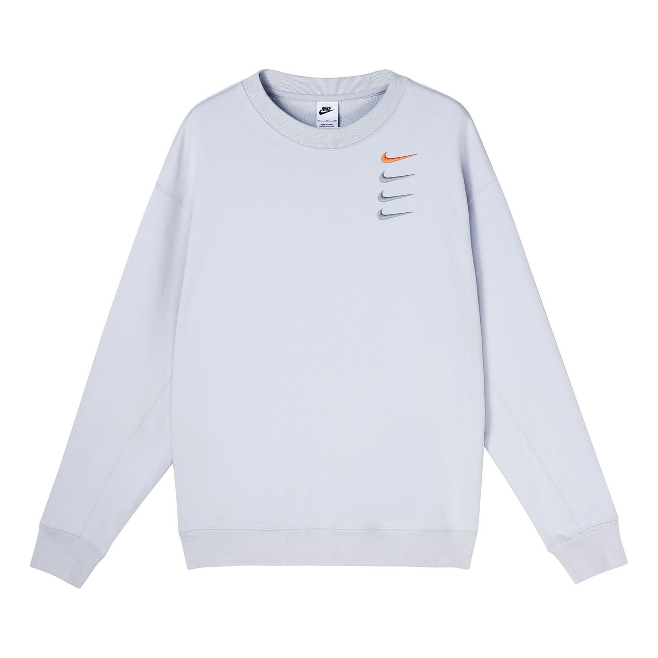 Men's Nike French Terry Swoosh 4 Embroidered Round Neck Sports Pullover Autumn White Gold Color DB9408-043