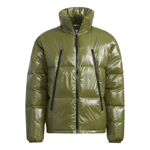 adidas originals Stand Collar Solid Color Sports Down Jacket Green H66014