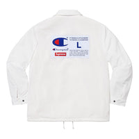 Supreme FW18 Champion Label Coaches Jacket White SUP-FW18-366