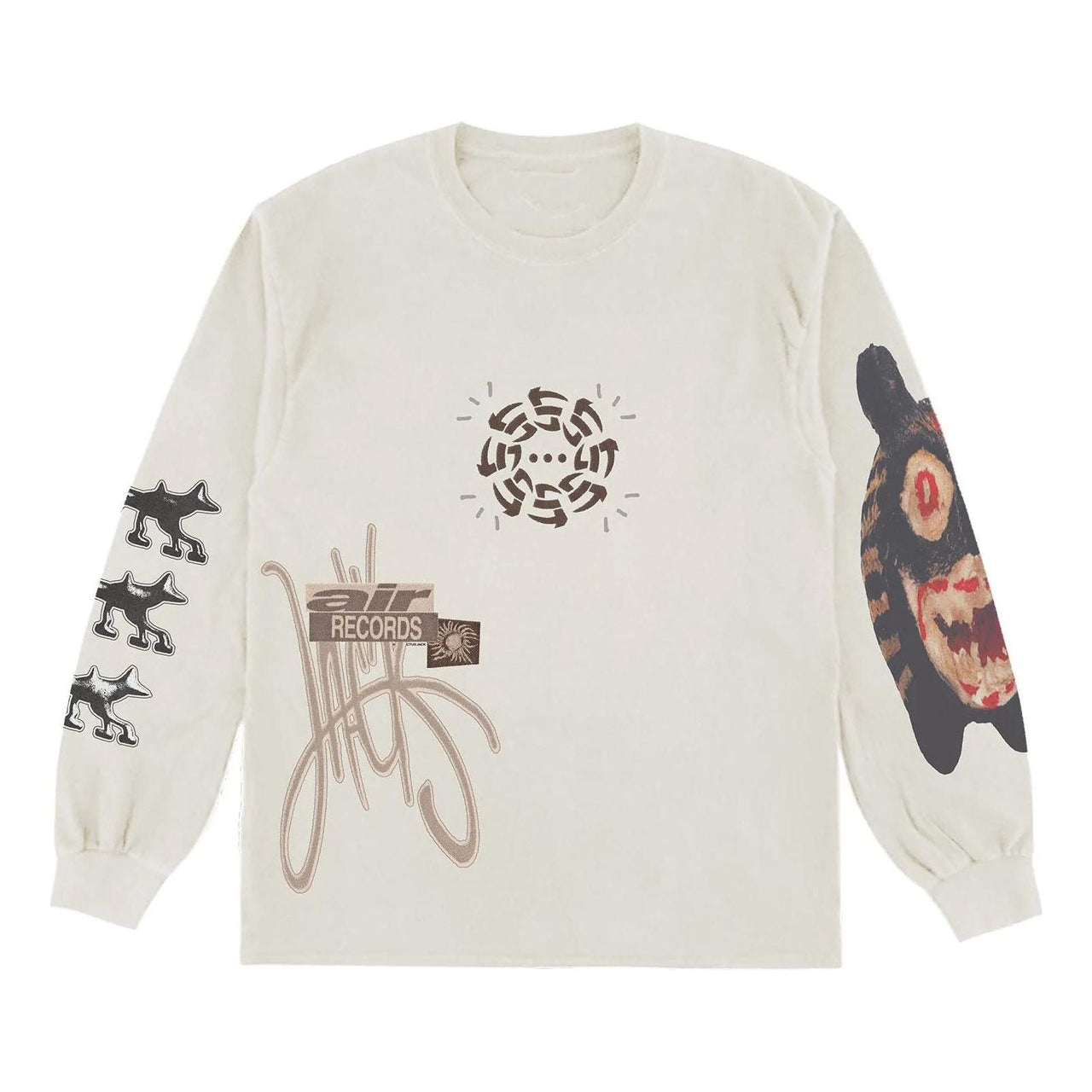 Travis Scott Air Records Long Sleeve T-shirt 'Natural' CJFN-SS83