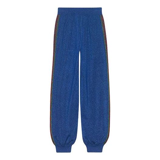 (WMNS) Gucci Wool Lamé Track Bottoms 'Blue Red Multicolor' 579764-XKAQ9-4034