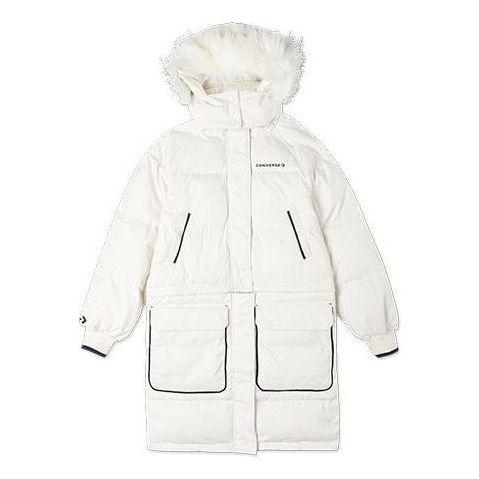 (WMNS) Converse Convertible Long Down Jacket 'White' 10020023-A01