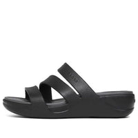 (WMNS) Crocs Boca Strappy Wedge Sandals 'Black' 207434-001