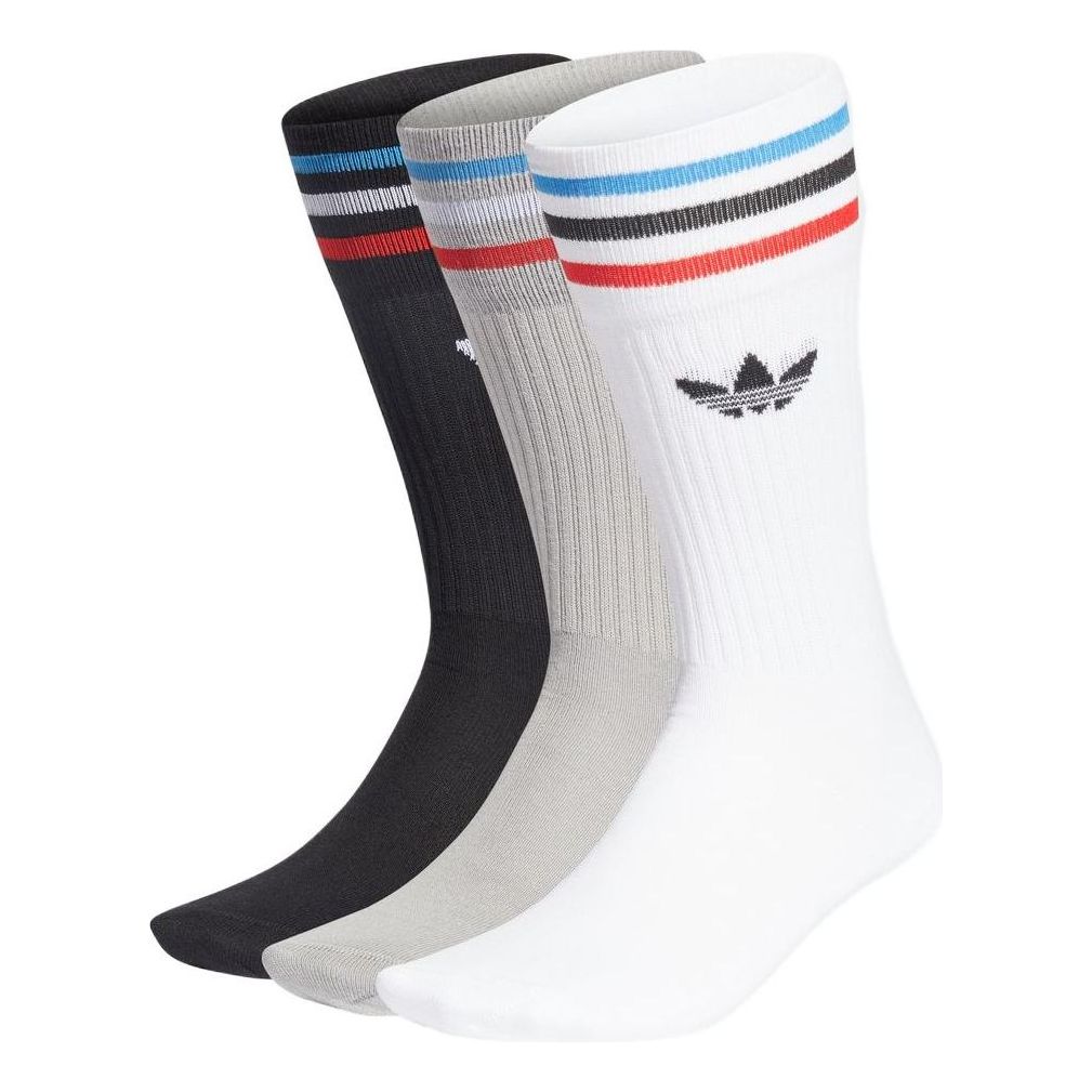 adidas originals Logo Stripe Sports Socks Unisex 1 3 Pairs White / Gray / Black GN3076