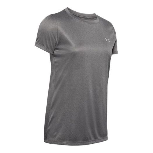 (WMNS) Under Armour UA Velocity Solid Crew Short Sleeve Gray 1298706-090