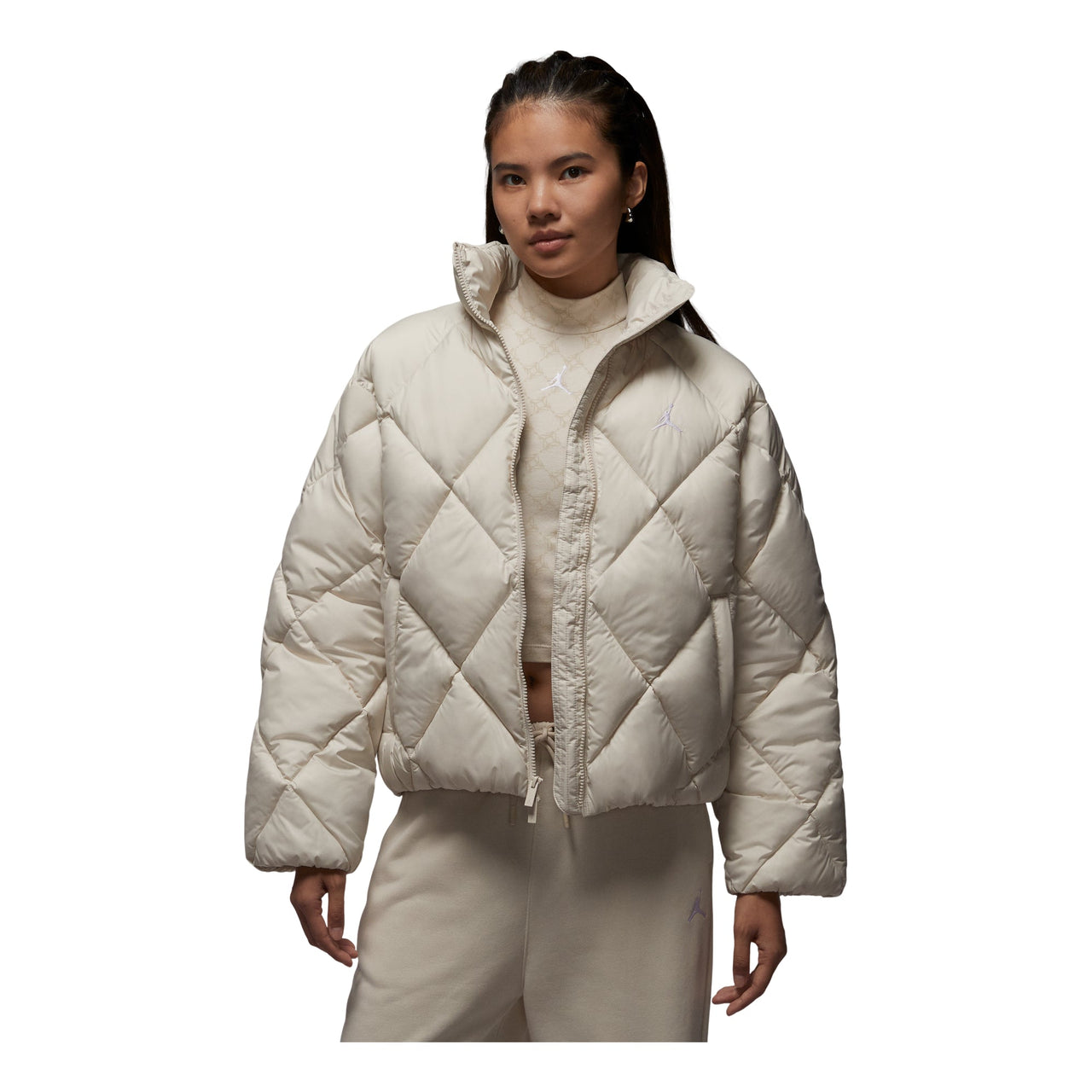 (WMNS) Air Jordan Brooklyn Quilted Puffer Jacket 'Light Orewood Brown' HV0418-104