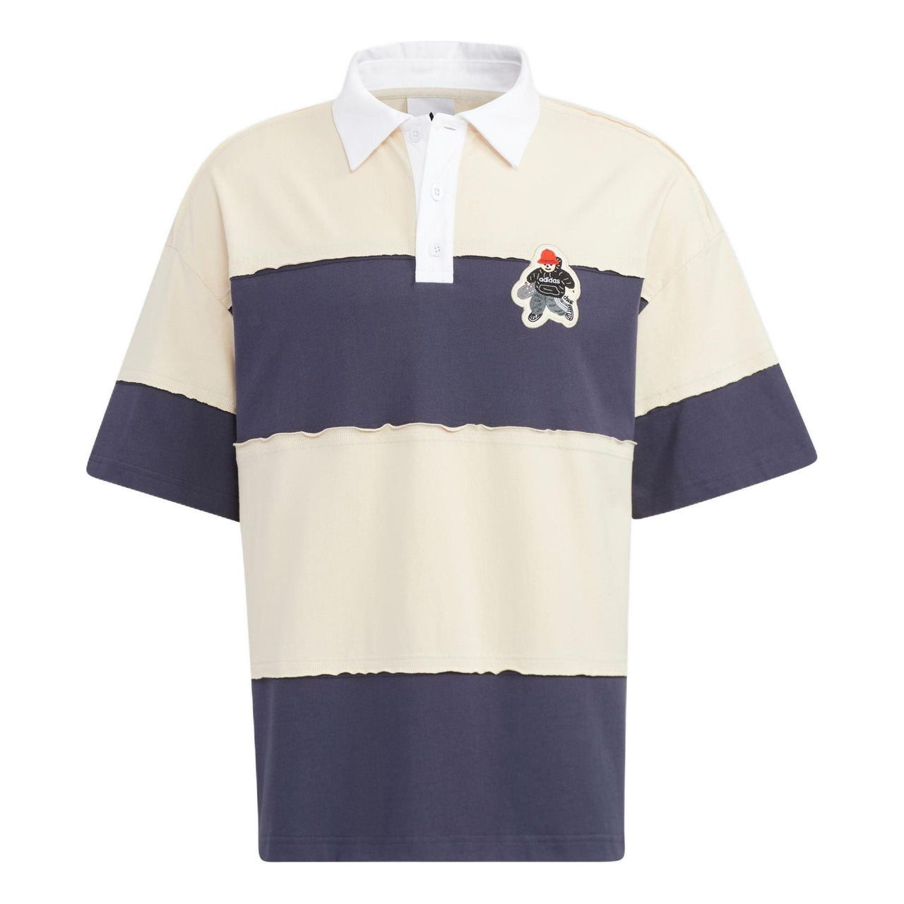 adidas x CHARR Short Sleeve Polo Shirt 'Cream White Navy' HR3467