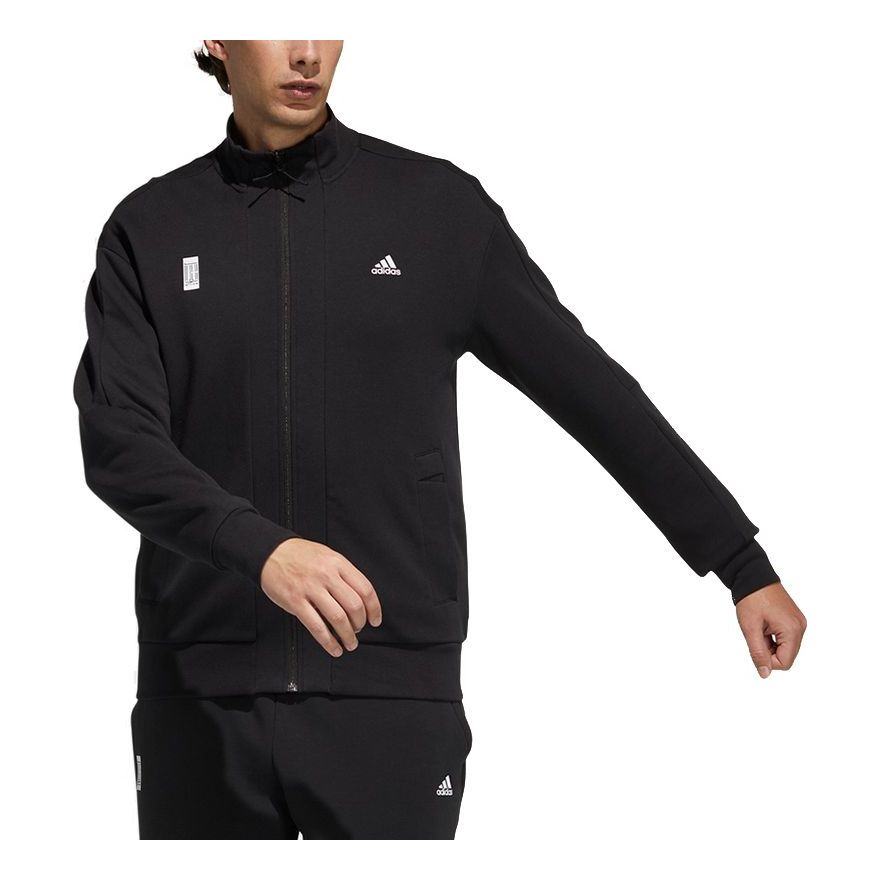 Men's adidas Wj Kn Tracktop Martial Arts Series Sports Stylish Logo Jacket Black H39334