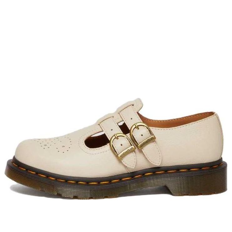 (WMNS) Dr. Martens 8065 Virginia Leather Mary Jane 'Parchment Beige' 30692292
