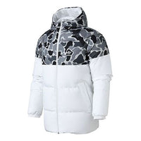 adidas originals Sports Camouflage Printing Splicing Reversible hooded down Jacket White DP8550