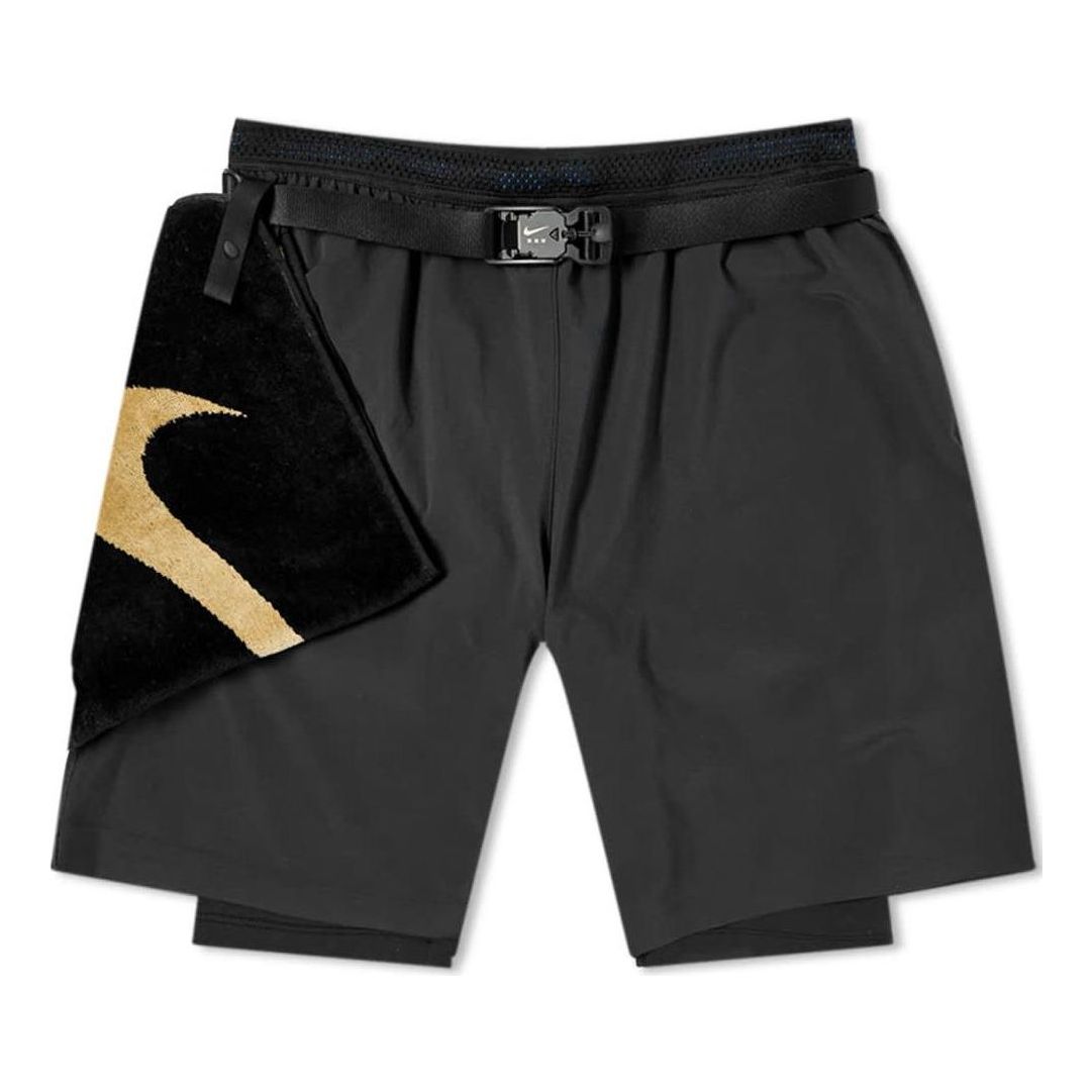 Nike x MMW Crossover SS22 Solid Color Belt Straight Shorts Black DD9439-010