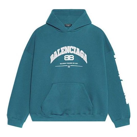 Balenciaga Maison Balenciaga Hoodie Wide Fit 'Indigo' 674986TLVJ24480
