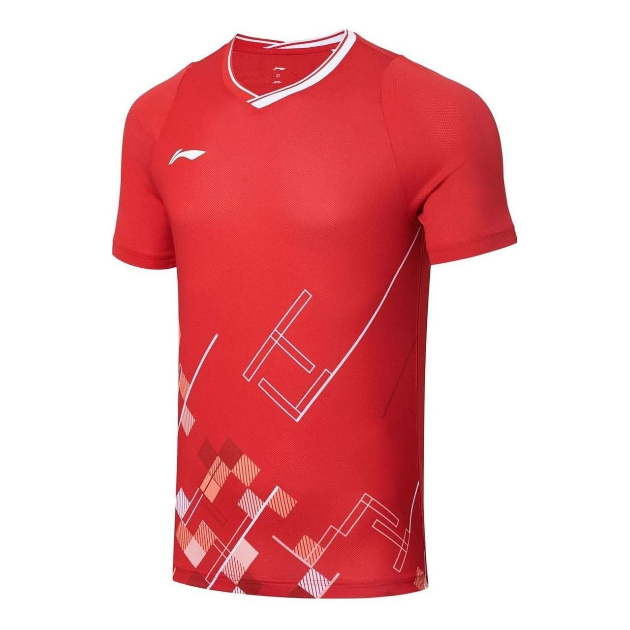 Li-Ning Graphic Badminton Competition T-shirt 'Red' AAYT057-2