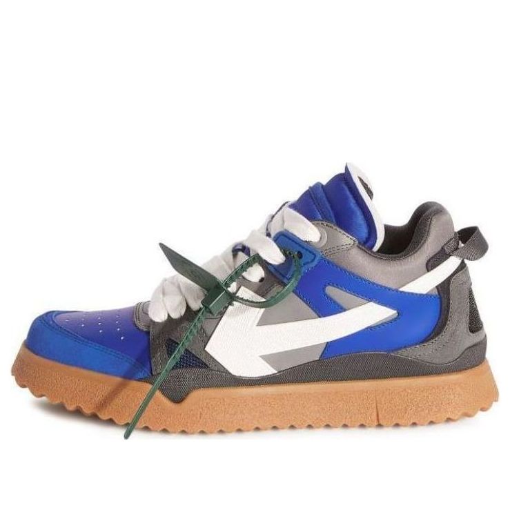 Off-White Sponge Mid-Top Sneakers 'Blue White Grey Tan' OMIA234F23LEA0026901