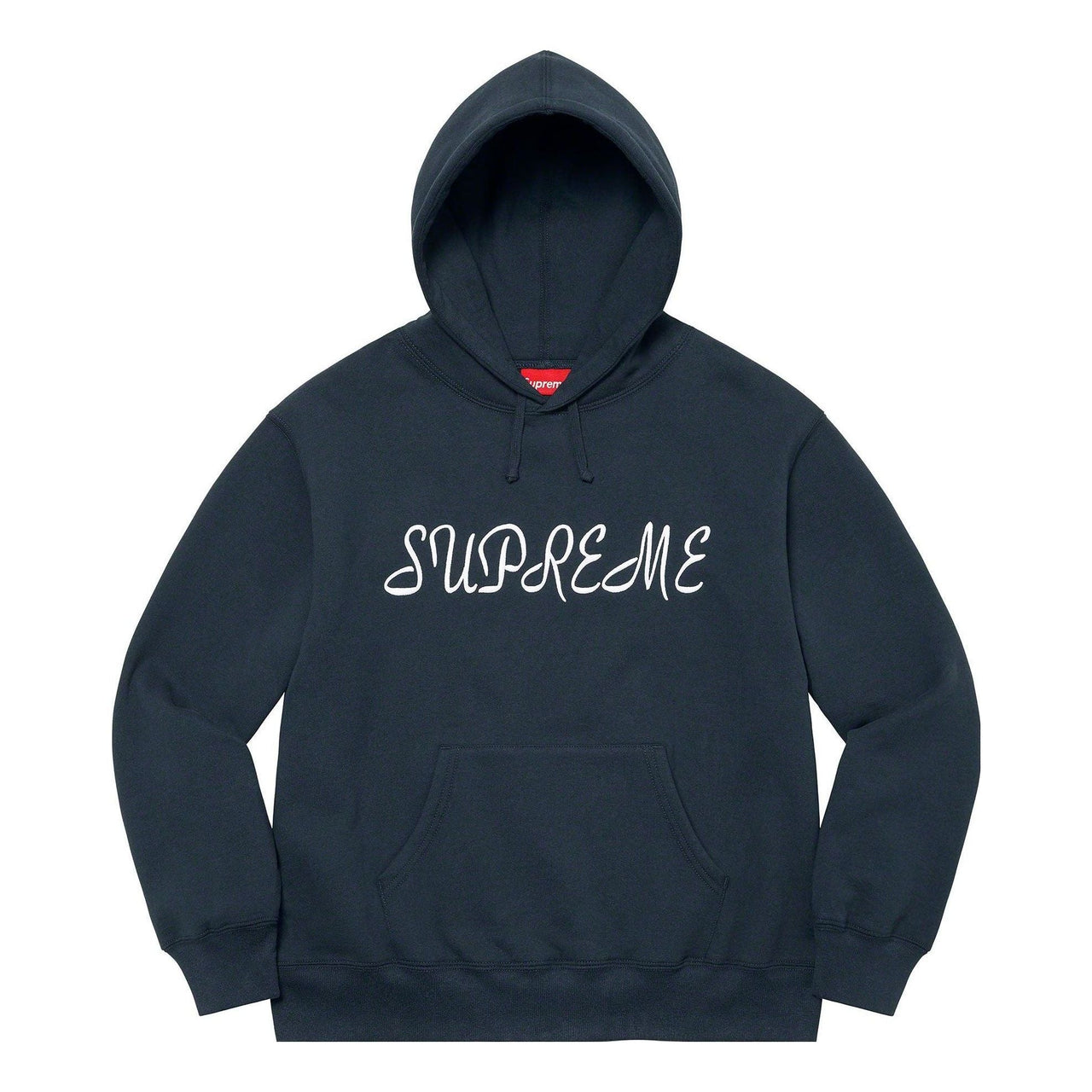 Supreme Script Hooded Sweatshirt 'Navy White' SUP-SS23-019