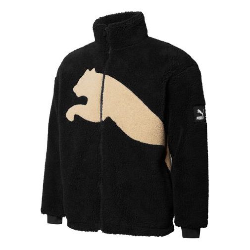 PUMA Sherpa Contrasting Colors Large Logo lamb's wool Stay Warm Jacket Black 848418-01