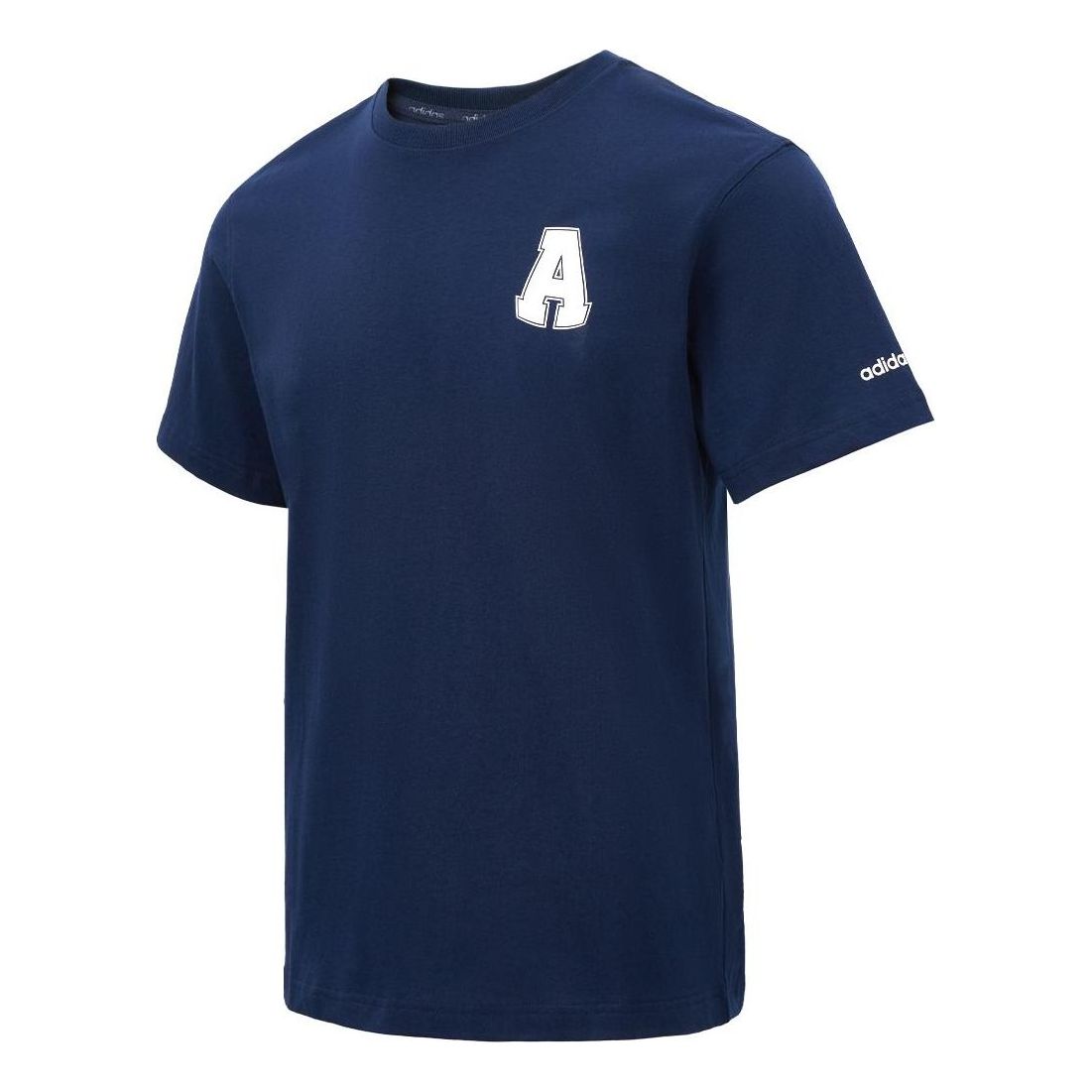 adidas Letter Printed T-Shirt Asia Sizing 'Navy White' JD1431