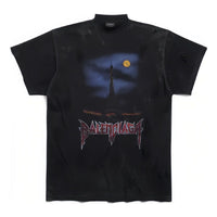 Balenciaga Paris Moon T-shirt Oversized 'Black Faded' 739028TOVE41055