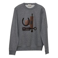 Men's HERMES Her-Mes Sports Series Round Neck Gray H047850HA76