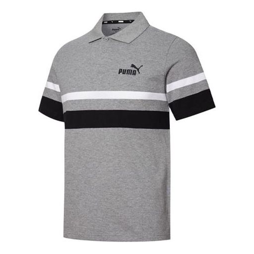 PUMA Ess Strip Polo Shirts 'Grey' 847716-03