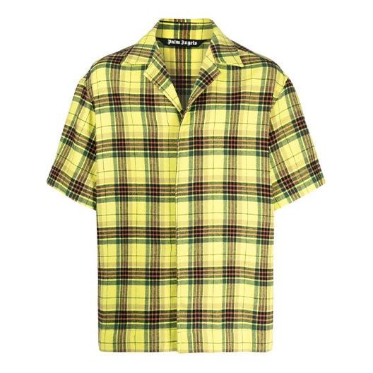Palm Angels Curved Logo Vacation Shirt 'Yellow Brown' PMGA075F21FAB0011810