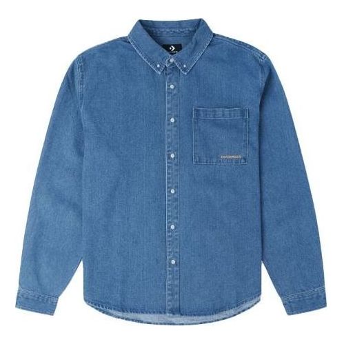 Converse Oxford Long Sleeve Denim Shirt 'Indigo Blue' 10025071-A01