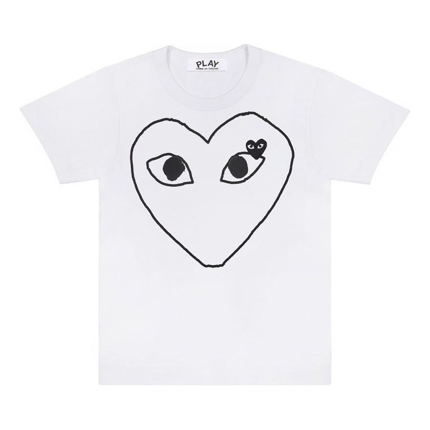 COMME des GARCONS PLAY Outlined Heart Tee 'White Black' AZ-T101-051-1