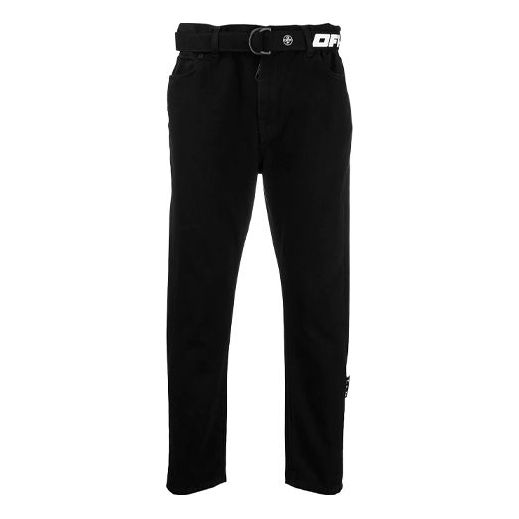 Off-White Men's SS21 Logo Jeans Pants Black OMYA005R21DEN0011001