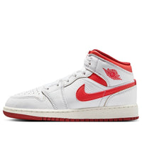(GS) Air Jordan 1 Mid SE 'White Dune Red' FJ3464-160