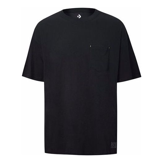 Men's Converse Renew Solid Color Loose Pocket Short Sleeve Black 10020016-A01