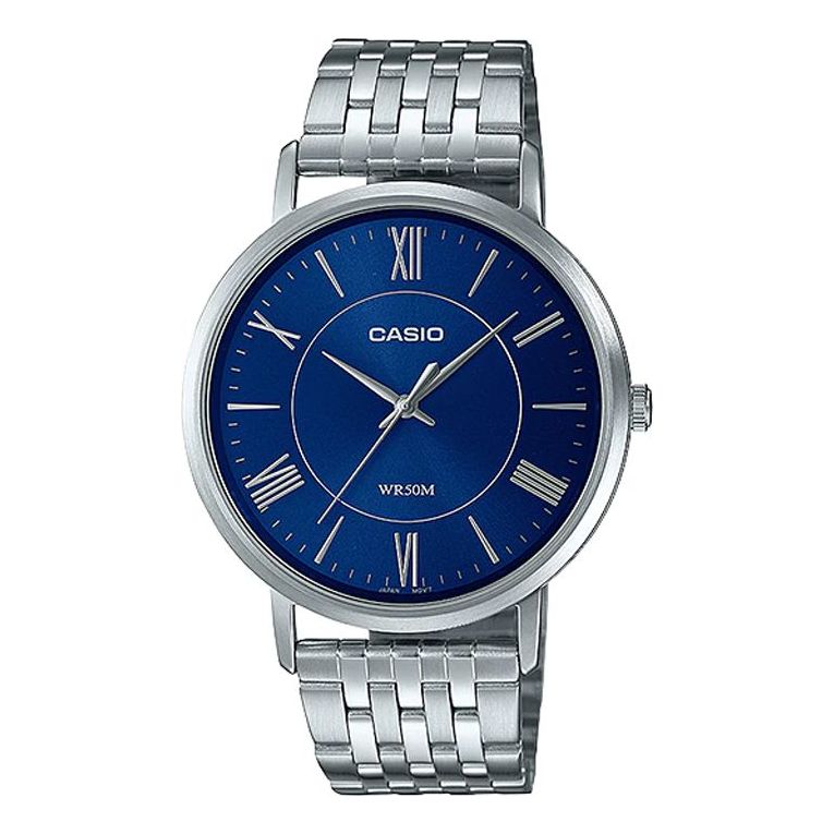 Casio Dress Classic Analog Watch 'Silver Royal Blue' MTP-B110D-2AV