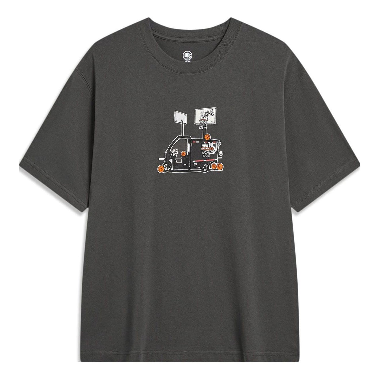 Li-Ning BadFive Dream With Hoops Graphic T-shirt 'Washed Black' AHST915-3