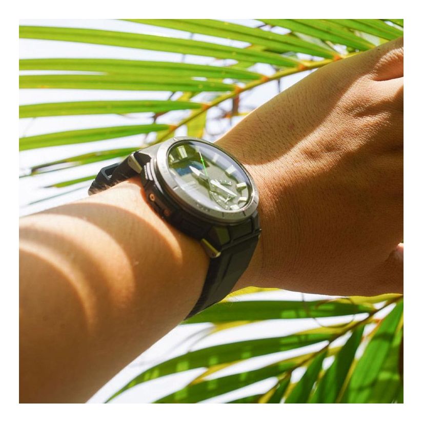 CASIO Waterproof Sports Solar Powered Mens Black Analog/Digital Combo PRW-70Y-1PRD