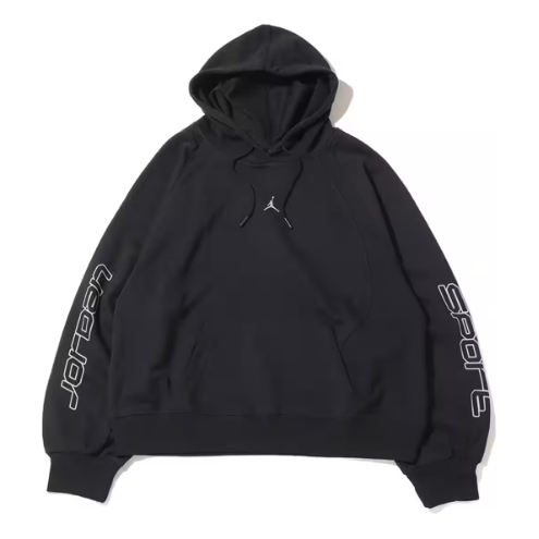 (WMNS) Air Jordan Sport Graphic Fleece Hoodie Asia Sizing 'Black' FD7374-010