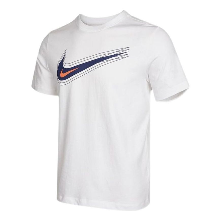 Men's Nike As Nsw Tee Swoosh 12 Month Casual Sports Breathable Logo Short Sleeve White T-Shirt DB6471-100