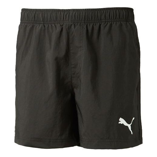 PUMA Embossed Logo Fleece Shorts 'Black White' 592975-01