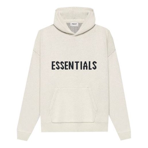 Fear of God Essentials SS21 Knit Logo Hoodie 'Buttercream' FOG-SS21-636