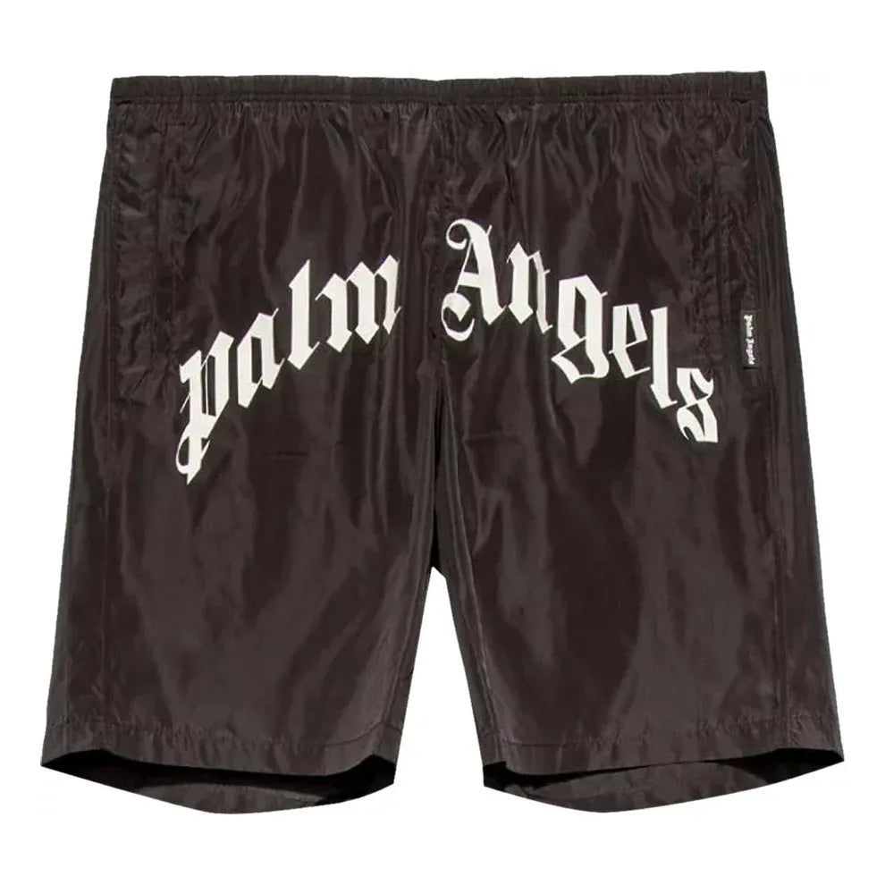 Palm Angels Curved Logo Swim Short 'Black White' PMFA005S21FAB0011001
