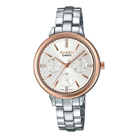 CASIO Waterproof SHEEN Sapphire Crystal Silver Analog SHE-3510SG-7AUPRD
