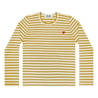 (WMNS) COMME des GARCONS PLAY Striped Long Sleeves Tee 'Yellow White' AZ-T217-051-5