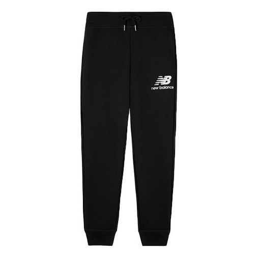 New Balance Essentials Stacked Logo Sweatpants 'Black White' AMP03558-BK