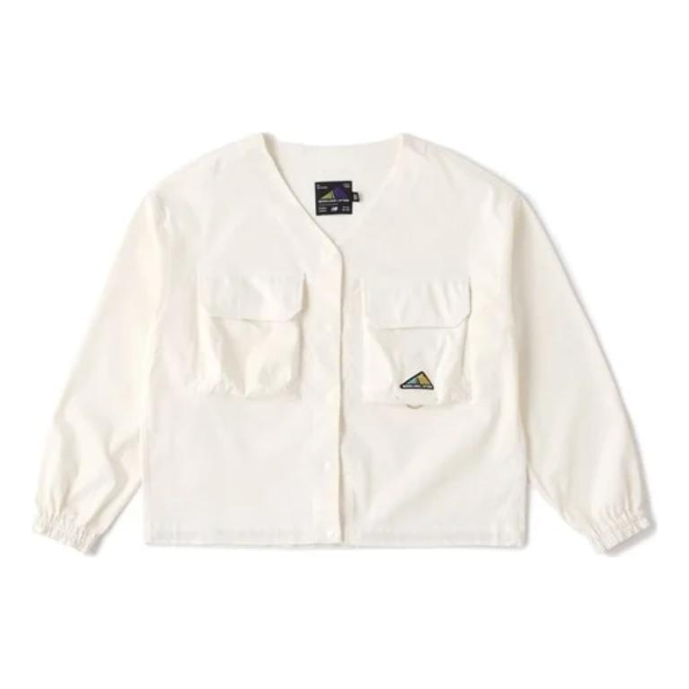 (WMNS) New Balance Casual Shirt 'White' AWJ35018-SST