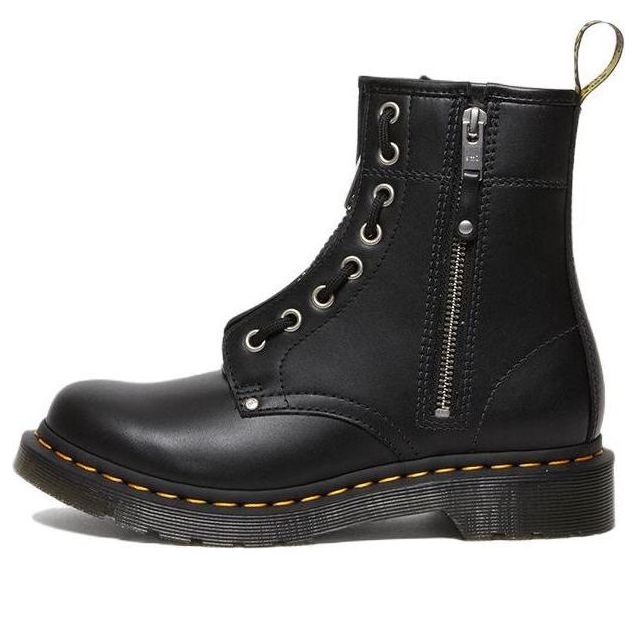 (WMNS) Dr. Martens 1460 Double Zip Leather Lace Up Boots 'Black' 27629001
