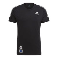 adidas NASA Reflective Stripe Running Sports Round Neck Short Sleeve Black GP5803